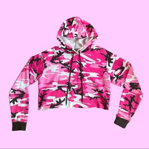 Rothco pink camouflage crop hoodie